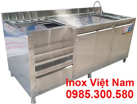 Quầy Pha Chế Inox Có Bồn Rửa QB-64