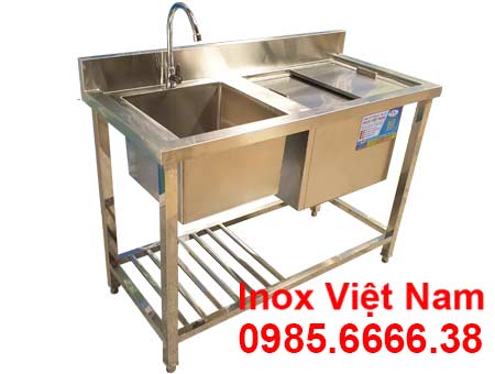 Thùng Đá Inox Kèm Chậu Rửa Có Khung Chân QB-57